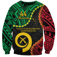Personalised Vanuatu 44th Anniversary Sweatshirt Tugeta Yumi Selebretem Indipendens Dei