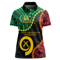 Personalised Vanuatu 44th Anniversary Women Polo Shirt Tugeta Yumi Selebretem Indipendens Dei