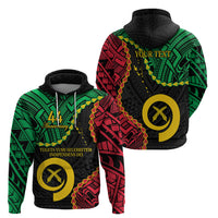 Personalised Vanuatu 44th Anniversary Zip Hoodie Tugeta Yumi Selebretem Indipendens Dei