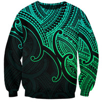 Aotearoa Maori Koru Sweatshirt Polynesian Pacific Tribal - Green LT9 Unisex Green - Polynesian Pride