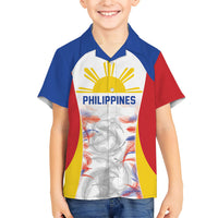 Philippines Flag Day Kid Hawaiian Shirt Filipino Feather Pattern