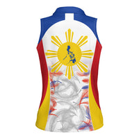 Philippines Flag Day Women Sleeveless Polo Shirt Filipino Feather Pattern