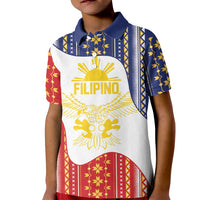 Philippines Flag Day Kid Polo Shirt Filipino Traditional Igorot Tribal Pattern