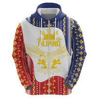 Philippines Flag Day Zip Hoodie Filipino Traditional Igorot Tribal Pattern