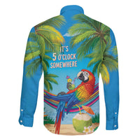 5 Oclock Somewhere Family Matching Off The Shoulder Long Sleeve Dress and Hawaiian Shirt Hawaii Parrots Cocktail Summer Beach Vibe LT9 - Polynesian Pride