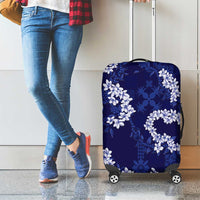 Mokihana Maile and Ilima Leis Luggage Cover Uliuli Hawaiian Tapa Quilt Pattern - Polynesian Pride
