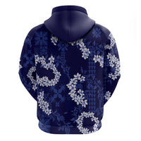 Mokihana Maile and Ilima Leis Zip Hoodie Uliuli Hawaiian Tapa Quilt Pattern LT9 - Polynesian Pride