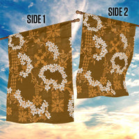 Mokihana Maile and Ilima Leis Garden Flag Alani Hawaiian Tapa Quilt Pattern - Polynesian Pride