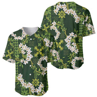 Mokihana Maile and Ilima Leis Baseball Jersey Omaʻomaʻo Hawaiian Tapa Quilt Pattern LT9 - Polynesian Pride