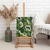 Mokihana Maile and Ilima Leis Canvas Wall Art Omaʻomaʻo Hawaiian Tapa Quilt Pattern - Polynesian Pride