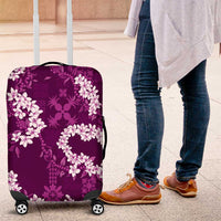 Mokihana Maile and Ilima Leis Luggage Cover Akala Hawaiian Tapa Quilt Pattern LT9 Pink - Polynesian Pride