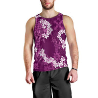 Mokihana Maile and Ilima Leis Men Tank Top Akala Hawaiian Tapa Quilt Pattern - Polynesian Pride