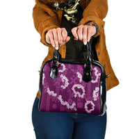 Mokihana Maile and Ilima Leis Shoulder Handbag Akala Hawaiian Tapa Quilt Pattern - Polynesian Pride