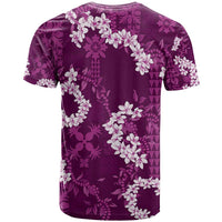 Mokihana Maile and Ilima Leis T Shirt Akala Hawaiian Tapa Quilt Pattern - Polynesian Pride