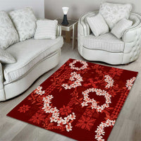 Mokihana Maile and Ilima Leis Area Rug Ulaʻula Hawaiian Tapa Quilt Pattern LT9 - Polynesian Pride