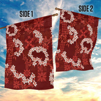 Mokihana Maile and Ilima Leis Garden Flag Ulaʻula Hawaiian Tapa Quilt Pattern LT9 - Polynesian Pride