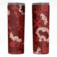 Mokihana Maile and Ilima Leis Skinny Tumbler Ulaʻula Hawaiian Tapa Quilt Pattern - Polynesian Pride