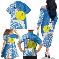 Personalized Palau 1994 Belau Rekid Family Matching Off The Shoulder Long Sleeve Dress and Hawaiian Shirt Polynesian Plumeria Style LT9 - Polynesian Pride