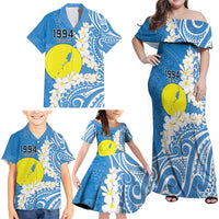 Personalized Palau 1994 Belau Rekid Family Matching Off Shoulder Maxi Dress and Hawaiian Shirt Polynesian Plumeria Style LT9 - Polynesian Pride