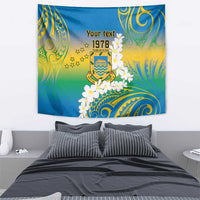 Personalised Tuvalu 1978 Independence Day Tapestry Polynesian Plumeria Style LT9 - Polynesian Pride
