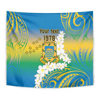 Personalised Tuvalu 1978 Independence Day Tapestry Polynesian Plumeria Style LT9 - Polynesian Pride