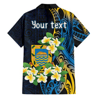 Personalised Tuvalu Beautiful Plumeria Flower Family Matching Off The Shoulder Long Sleeve Dress and Hawaiian Shirt LT9 - Polynesian Pride