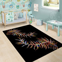 New Zealand Area Rug Aotearoa Silver Fern Mixed Papua Shell Red Vibe LT9 - Polynesian Pride