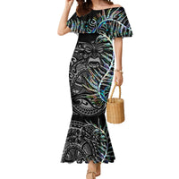 New Zealand Rugby Mermaid Dress NZ Black Fern Champions History With Papua Shell LT9 Women Black - Polynesian Pride
