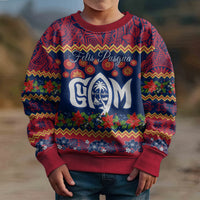 Personalised Guam Christmas Kid Ugly Christmas Sweater Felis Pusgua Santa Beach Polynesian Pattern LT9 - Polynesian Pride