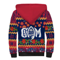 Personalised Guam Christmas Sherpa Hoodie Felis Pusgua Santa Beach Polynesian Pattern LT9 - Polynesian Pride