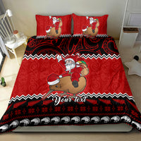 Personalised New Zealand Christmas Bedding Set Kiwi Santa Claus Maori Meri Kirihimete LT9 - Polynesian Pride