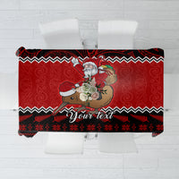 Personalised New Zealand Christmas Tablecloth Kiwi Santa Claus Maori Meri Kirihimete LT9 Red - Polynesian Pride