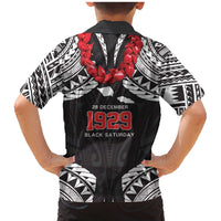 Samoa Black Saturday Family Matching Mermaid Dress and Hawaiian Shirt Samoa mo Samoa with Black Ula Fala