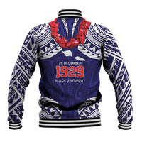 Samoa Black Saturday Baseball Jacket Samoa mo Samoa with Blue Ula Fala