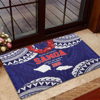 Samoa Black Saturday Rubber Doormat Samoa mo Samoa with Blue Ula Fala