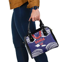 Samoa Black Saturday Shoulder Handbag Samoa mo Samoa with Blue Ula Fala