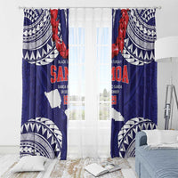 Samoa Black Saturday Window Curtain Samoa mo Samoa with Blue Ula Fala