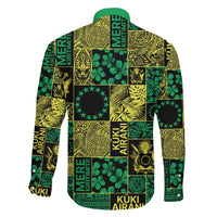 Cook Islands Mere Kiritimiti Family Matching Off Shoulder Short Dress and Hawaiian Shirt Pacific Patchwork Xmas Vibes - Polynesian Pride