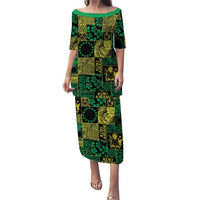 Cook Islands Mere Kiritimiti Family Matching Puletasi and Hawaiian Shirt Pacific Patchwork Xmas Vibes - Polynesian Pride