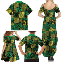 Cook Islands Mere Kiritimiti Family Matching Summer Maxi Dress and Hawaiian Shirt Pacific Patchwork Xmas Vibes - Polynesian Pride