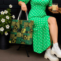 Cook Islands Mere Kiritimiti Tote Bag Pacific Patchwork Xmas Vibes - Polynesian Pride