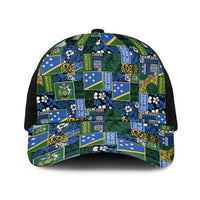 Solomon Islands Meri Kirihimete Baseball Net Cap Pacific Patchwork Xmas Vibes - Polynesian Pride