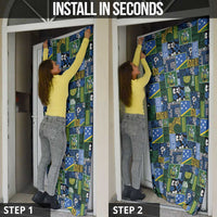 Solomon Islands Meri Kirihimete Door Cover Pacific Patchwork Xmas Vibes - Polynesian Pride