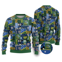 Solomon Islands Meri Kirihimete Ugly Christmas Sweater Pacific Patchwork Xmas Vibes - Polynesian Pride