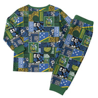 Solomon Islands Meri Kirihimete Christmas Pajama Set Pacific Patchwork Xmas Vibes - Polynesian Pride