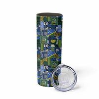 Solomon Islands Meri Kirihimete Skinny Tumbler Pacific Patchwork Xmas Vibes LT9 - Polynesian Pride