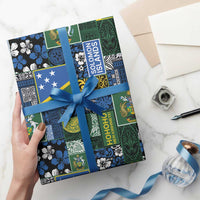 Solomon Islands Meri Kirihimete Wrapping Paper Pacific Patchwork Xmas Vibes - Polynesian Pride