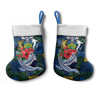 Solomon Islands Meri Kirihimete Christmas Stocking Funny Santa Riding Shark LT9 - Polynesian Pride