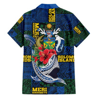 Solomon Islands Meri Kirihimete Family Matching Puletasi and Hawaiian Shirt Funny Santa Riding Shark - Polynesian Pride