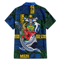 Solomon Islands Meri Kirihimete Family Matching Summer Maxi Dress and Hawaiian Shirt Funny Santa Riding Shark LT9 - Polynesian Pride